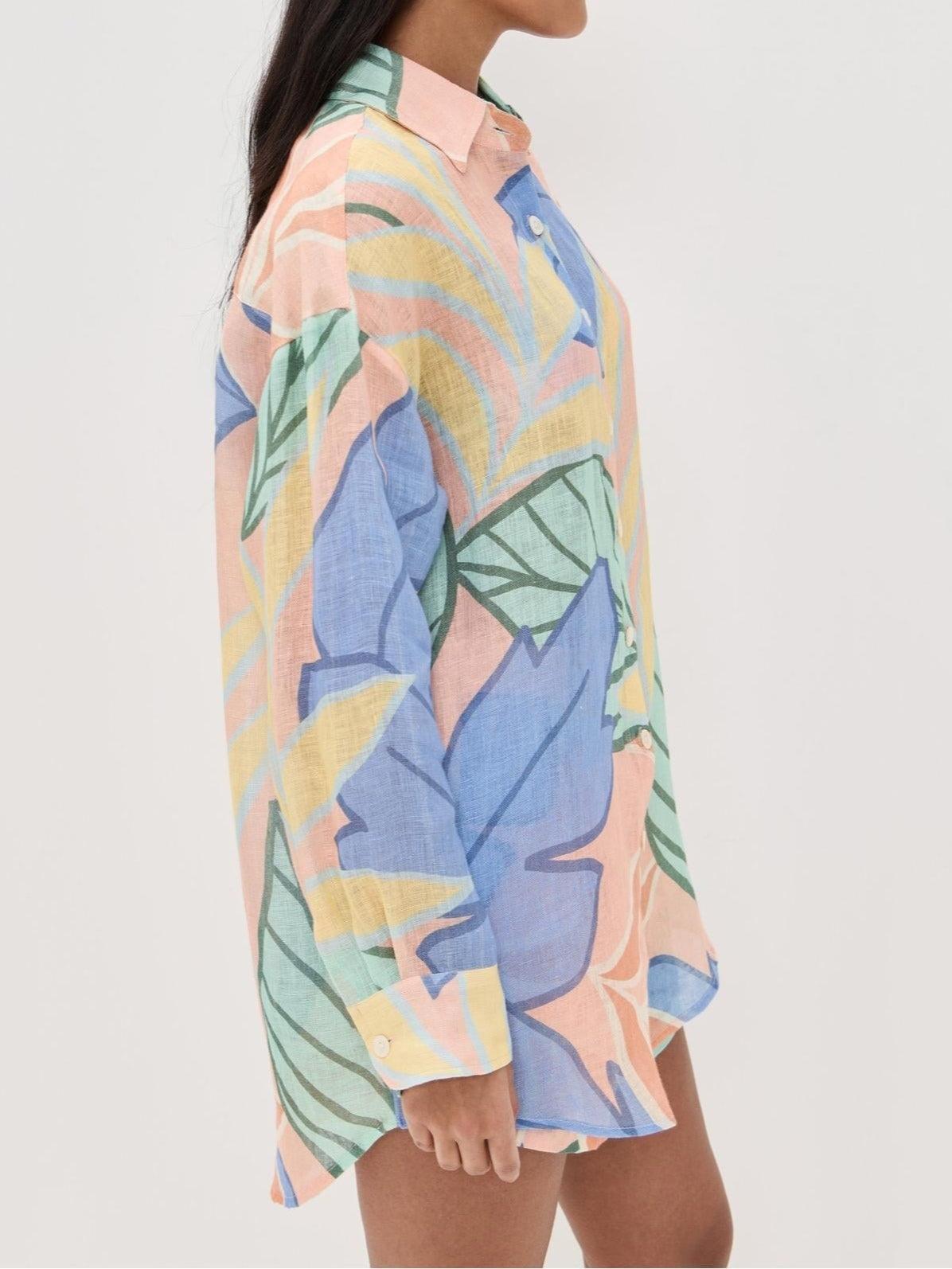 Amandine | Tropical Leaf Printed Short Set
