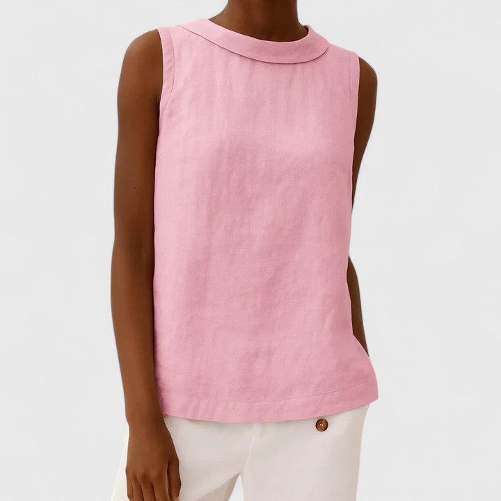 Annie | Elegant Top with Roll Collar