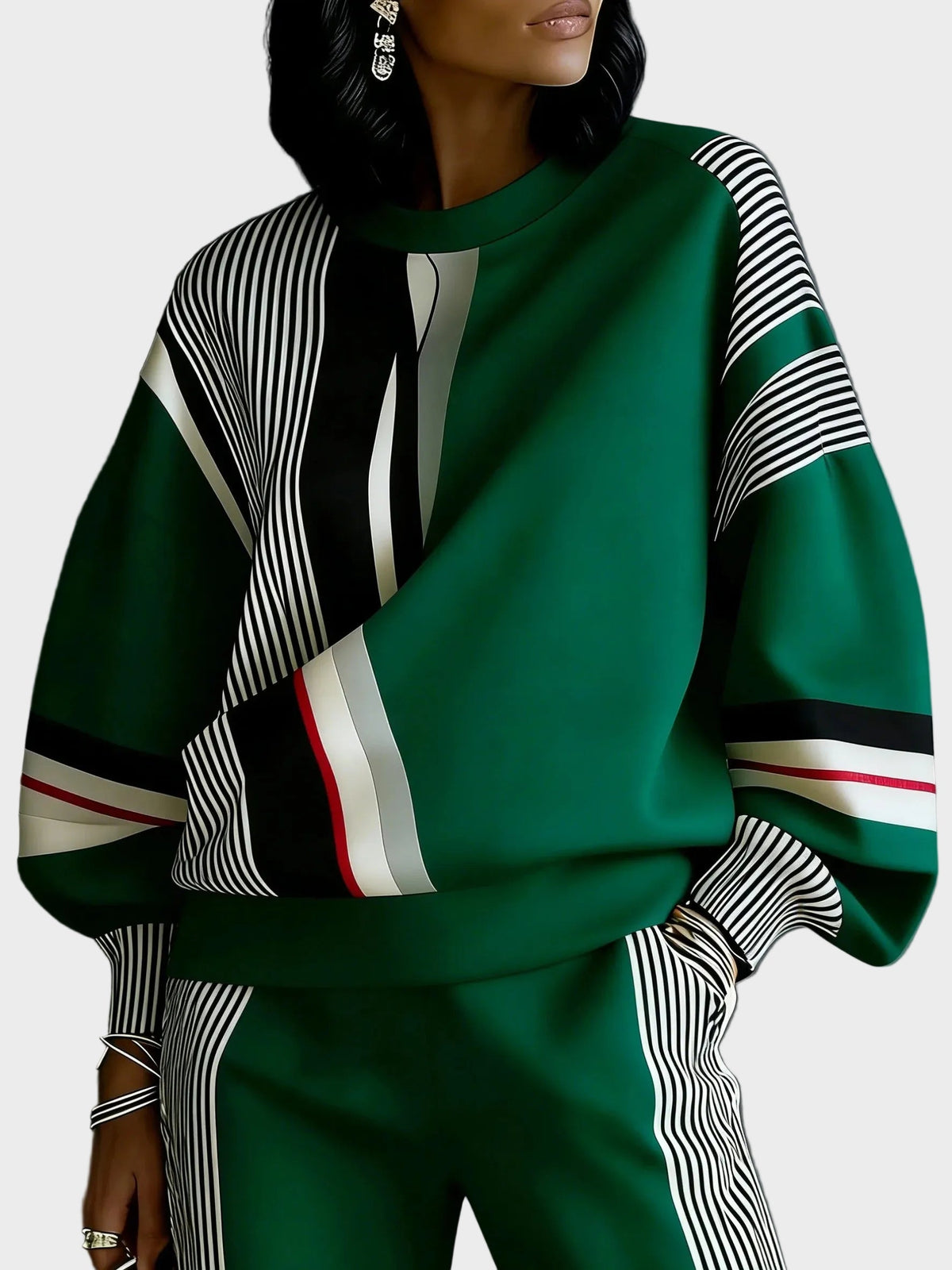 Cirilla | Fashion Abstract Geometric Art Print Hooded Sweatshirt