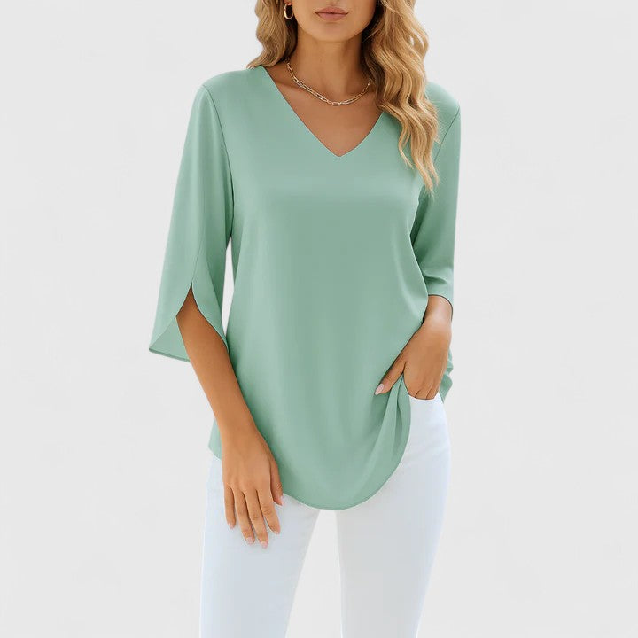 Violetta™ | Sophisticated V-Neck Blouse