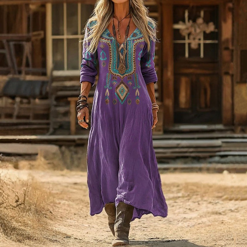 Evelyn | Vintage-Inspired Long Sleeve Casual Dress