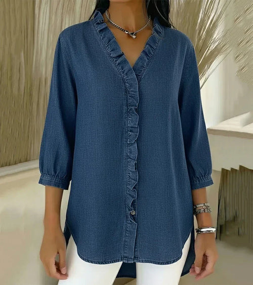 Abigail™ Elegant Denim Blouse