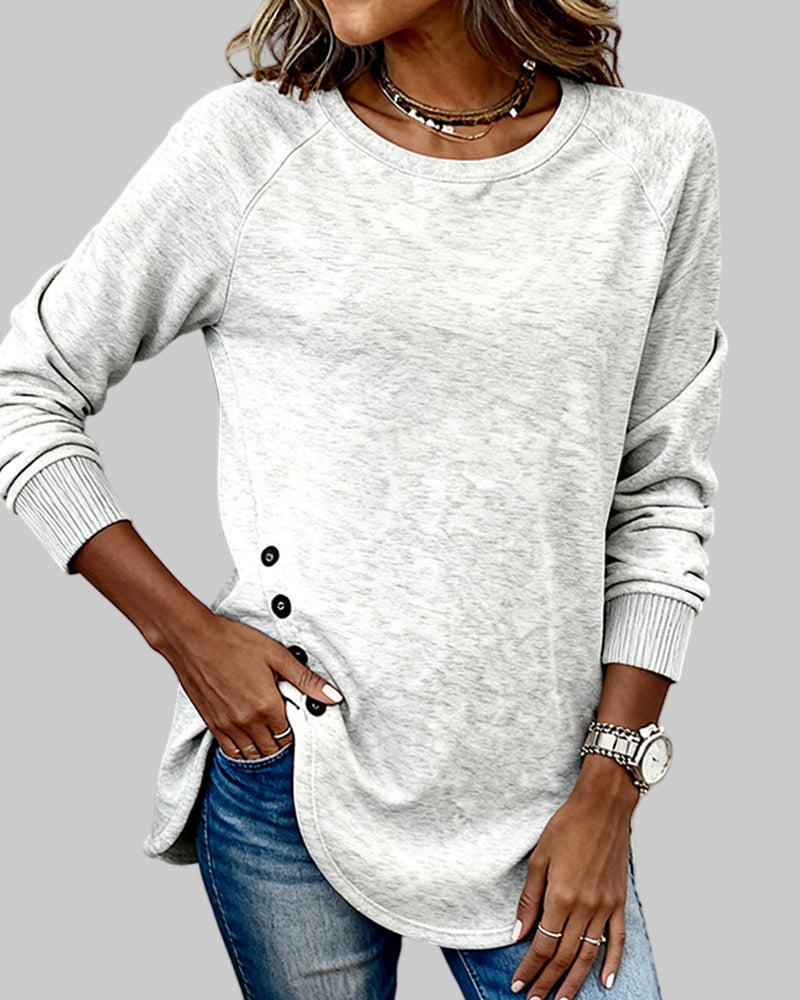Vassia | Irregular Sweatshirt with Raglan Sleeves