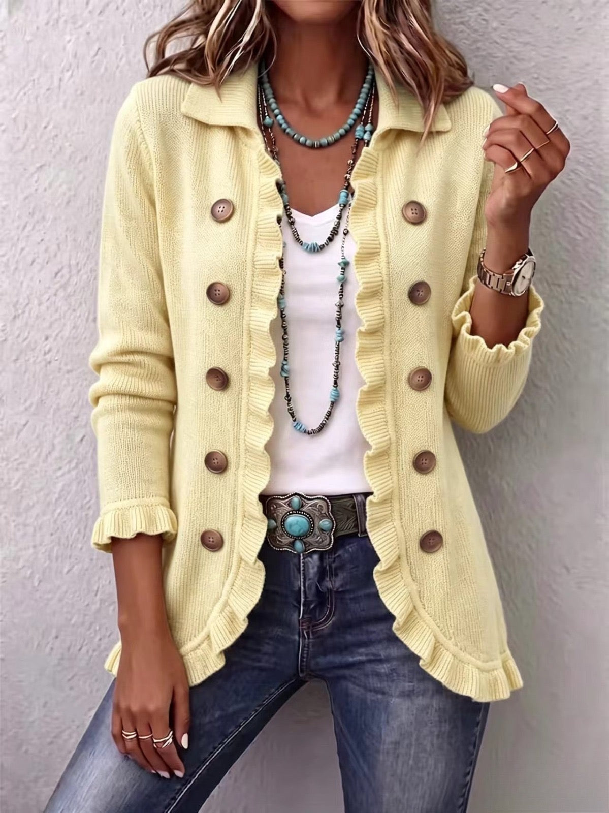 The Orsola Cream Ruffle Jacket