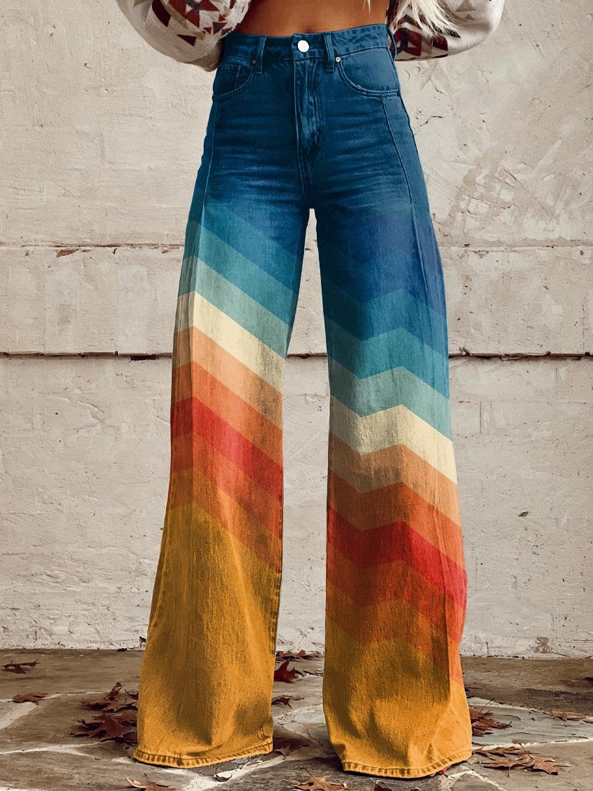 Léa - Elegant Retro Zigzag Pants