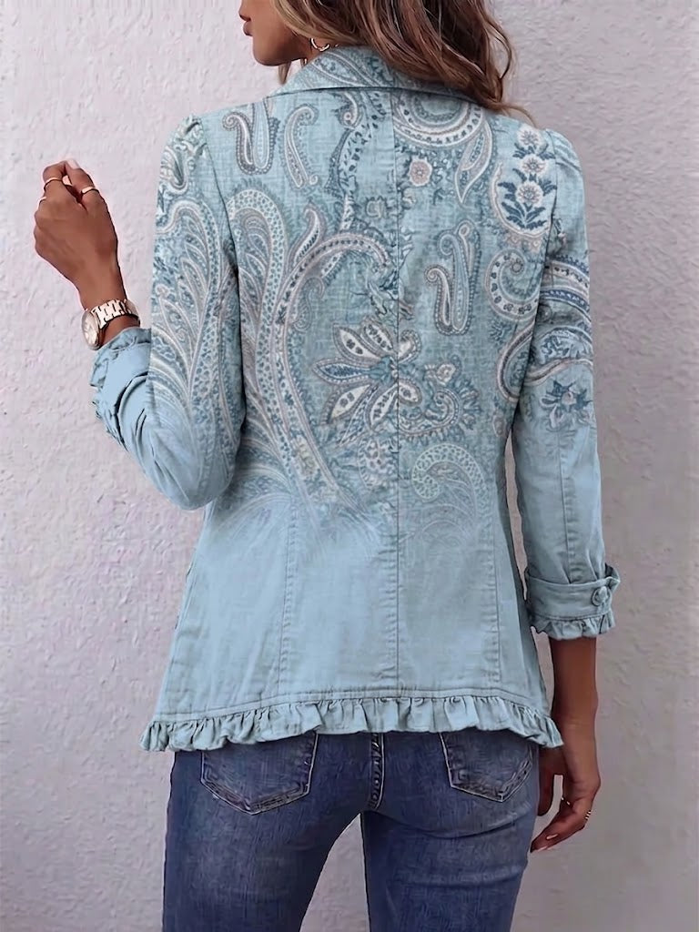 The Emilia Sky Blue Paisley Jacket