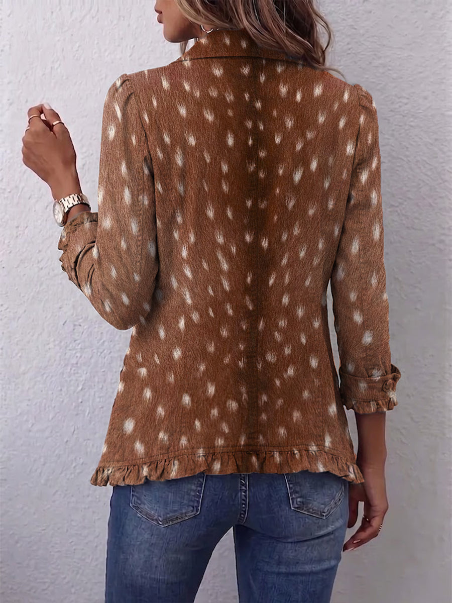 The Elena Brown Animal Print Jacket