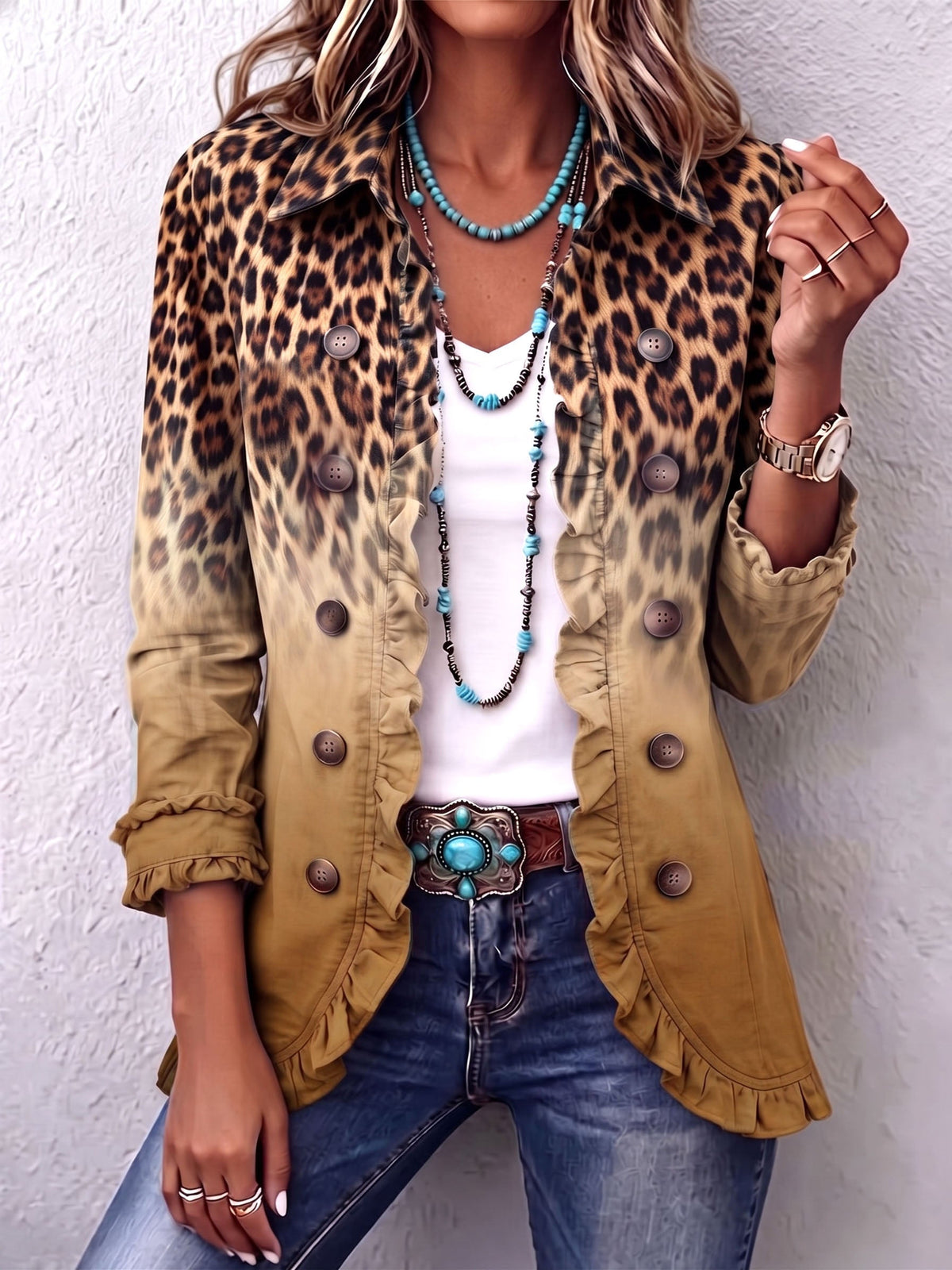 The Paola Ombre Leopard Blazer