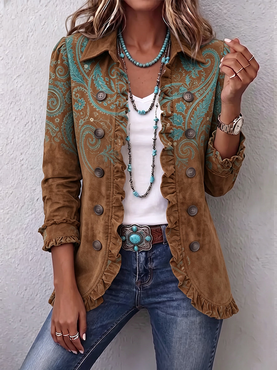 The Severina Caramel Paisley Jacket