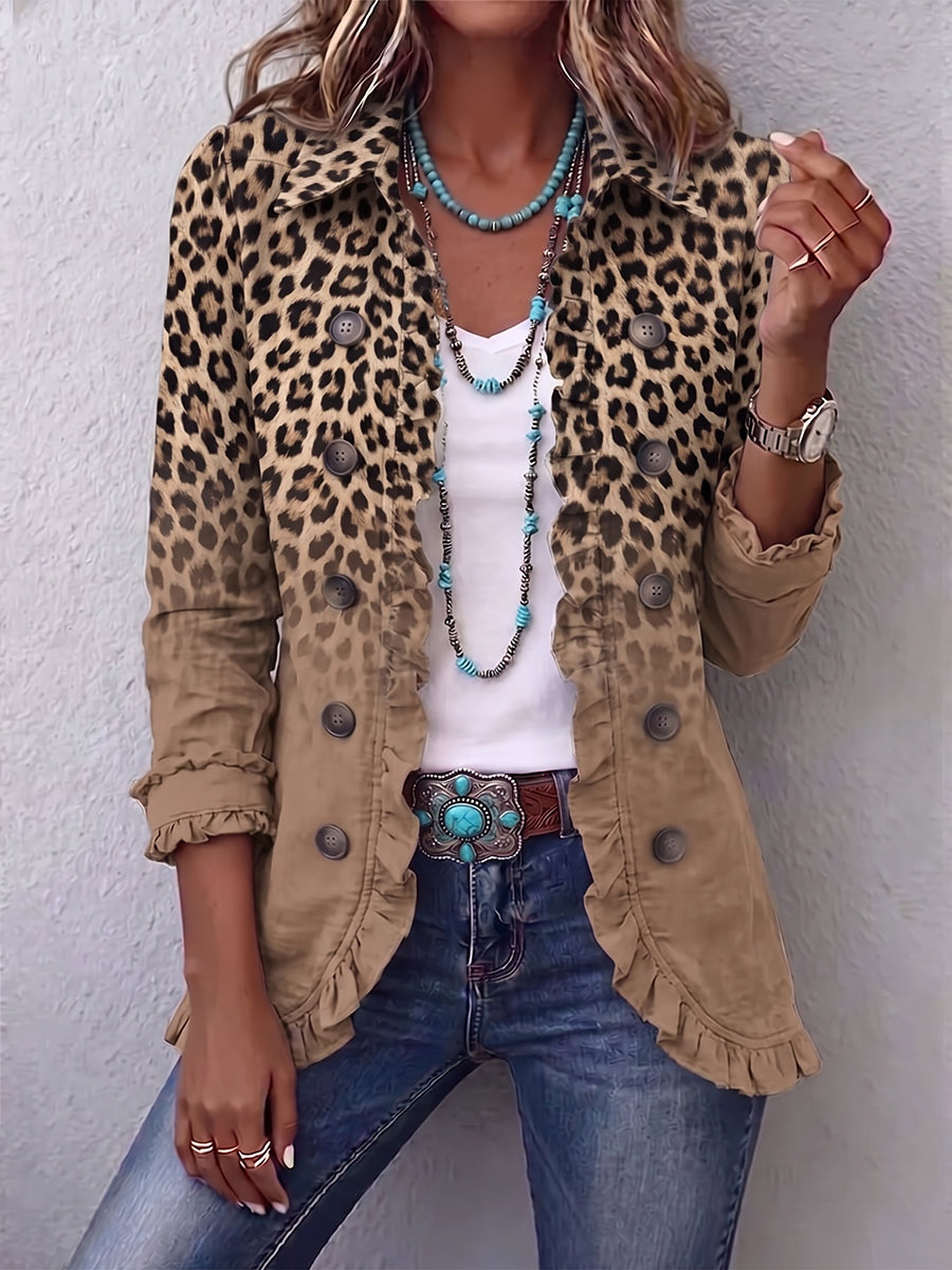 The Corinna Camel Ombre Leopard Jacket